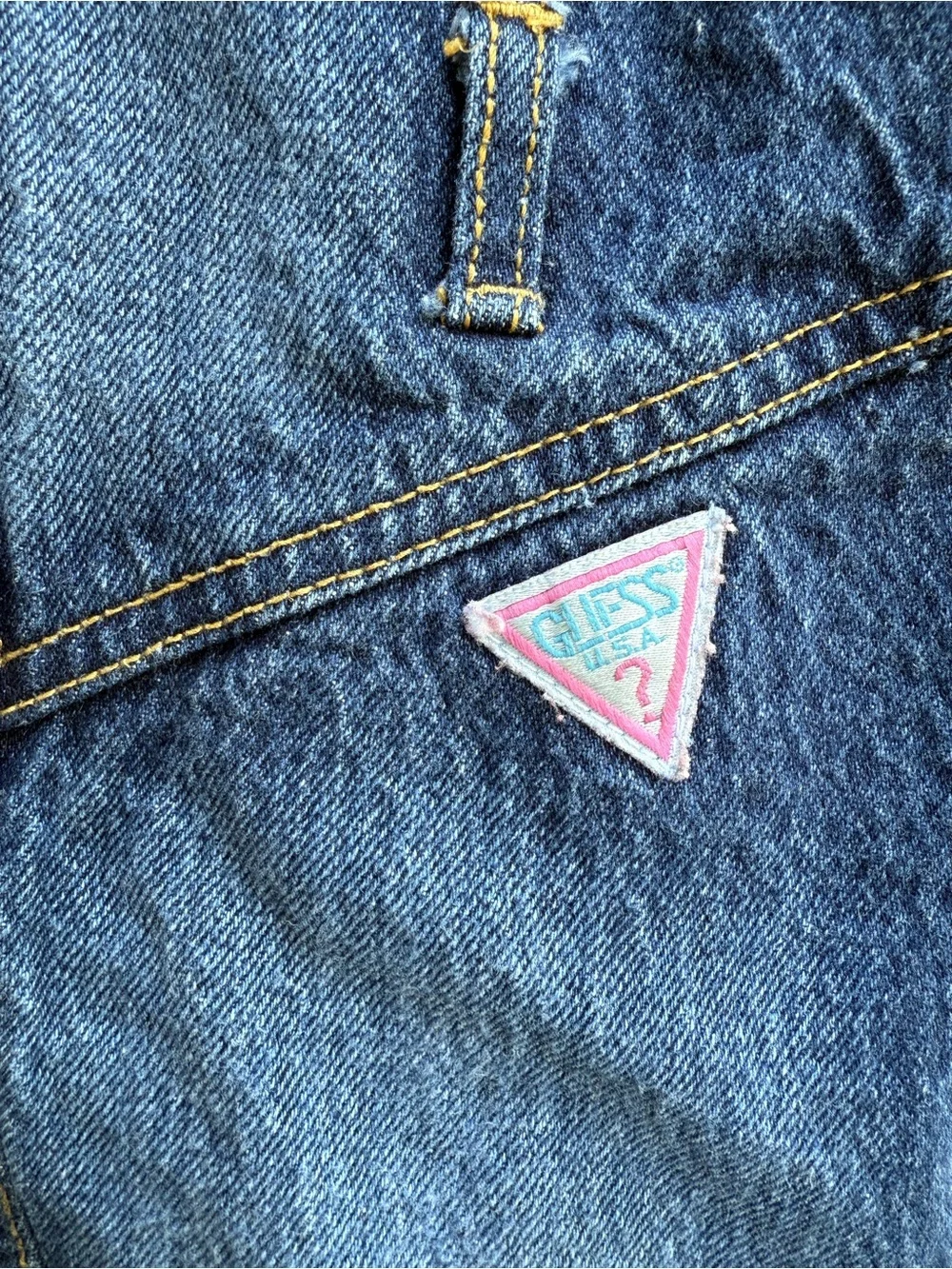 Vintage Guess 90s Denim Jean Skirtall Overalls Size 3T Made in USA